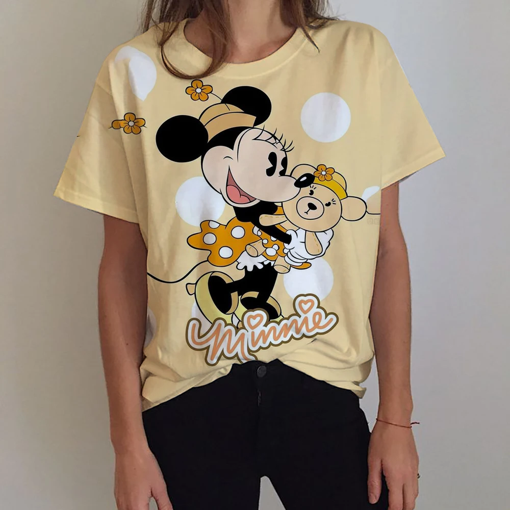 Женская футболка Harajuku, одежда с короткими рукавами и графикой, женский топ, новая женская футболка 90-х годов, модная одежда с принтом Микки Мауса