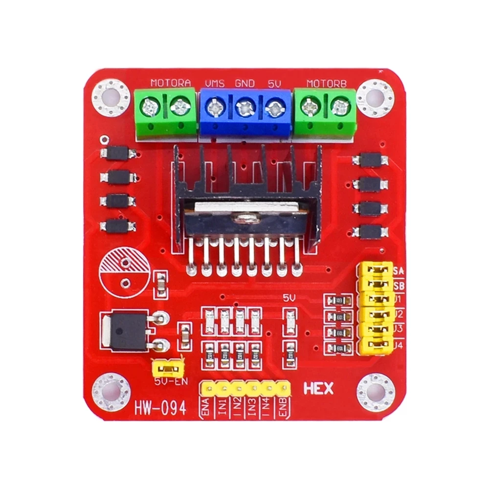 L298N DC 모터 드라이버 모듈 스테퍼 모터 Arduino 용 듀얼 H 브리지 최대 20W 2A/브리지