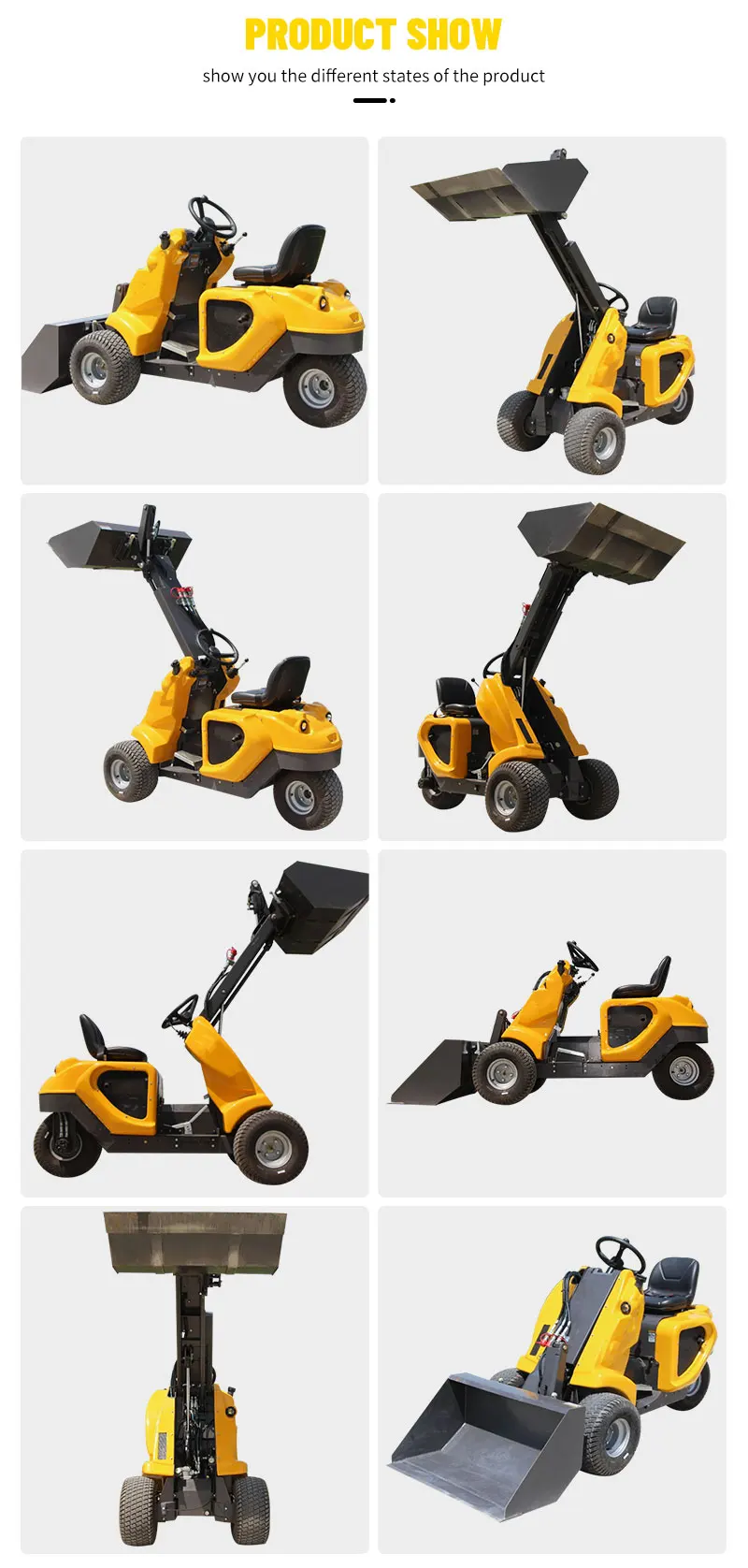 Mini-Kompaktlader für Enge Räume EU Stage V 360 ° Lenkbare Allterrain-Reifen für Garten- und Innenbauarbeiten – Detail 9