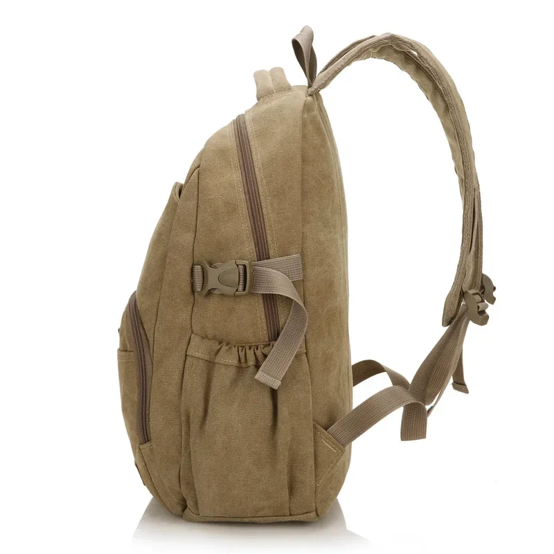 New Cotton Canvas Backpack Male Korean Version of Large Capacity Student Bag Female Retro Casual Outdoor Travel Backpack