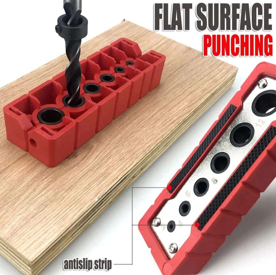 

Precision Hole Punching Jig Kit 2-12/3-13mm, Drilling Guide for Round Rod & Flat Sheet, Right Angle Punch Tool