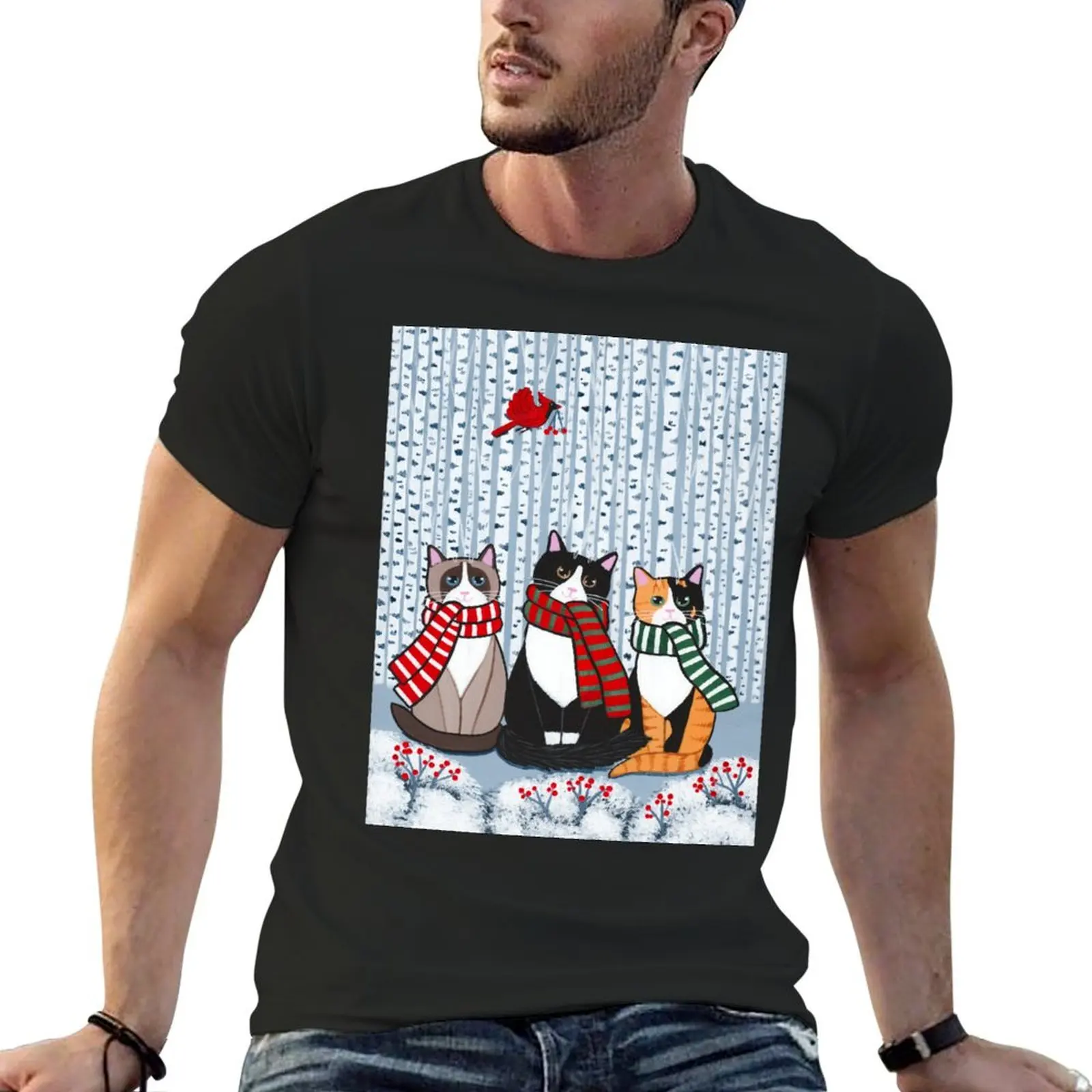 The Winter Cats! T-Shirt for a boy tees luxury clothes men