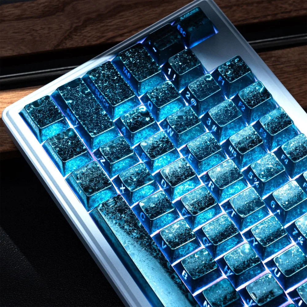 Frost Theme Keycaps Set Custom Metallic Texture 100keys PBT Artisan Cherry Proflie Key Caps Mechanical Keyboard Game Accessory