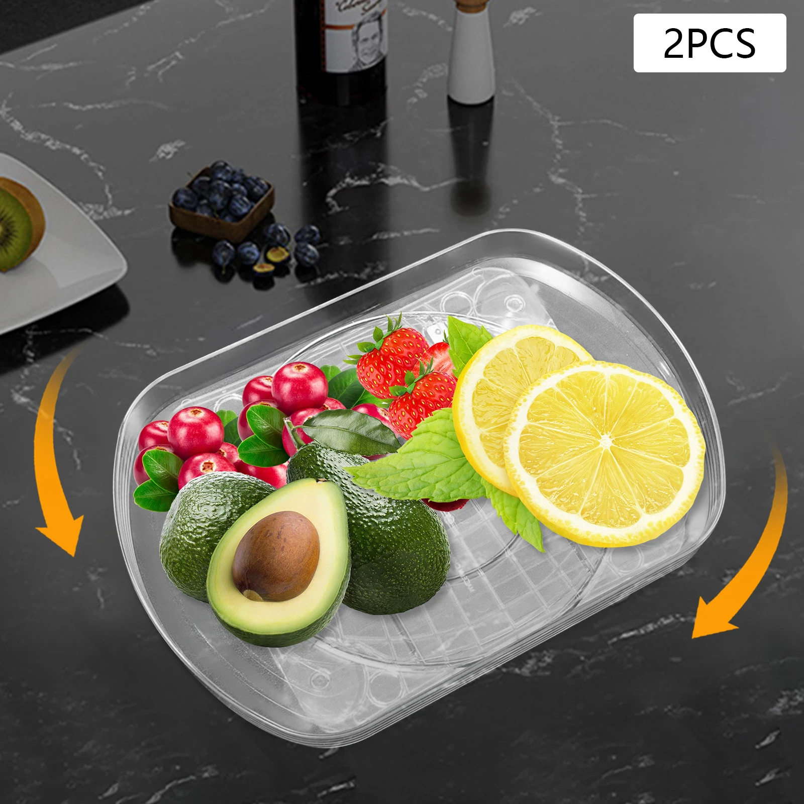 Square Turntable 360 Degree Rotating Refrigerator Organizer, Sturdy AS Material Kitchen Storage Rack for Condiments Jars