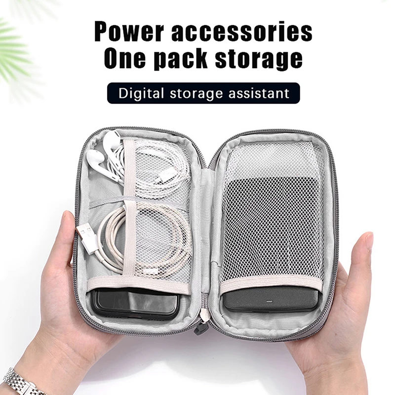 Portable Cable Digital Storage Bags Organizer USB Gadgets Wires Charger Power Battery Zipper Cosmetic Bag Case Accessories Item