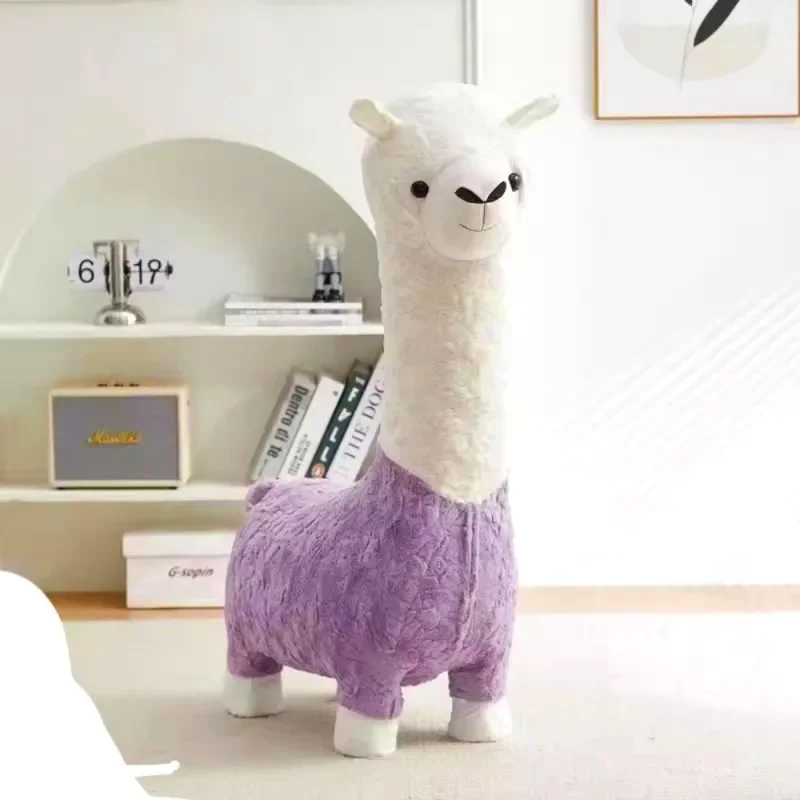

Alpaca Sofa Chair Foot Stool Rest for Living Room Animal Footstool Seat Shoe Changing Stool Sitting Stool Chair Home Decoration