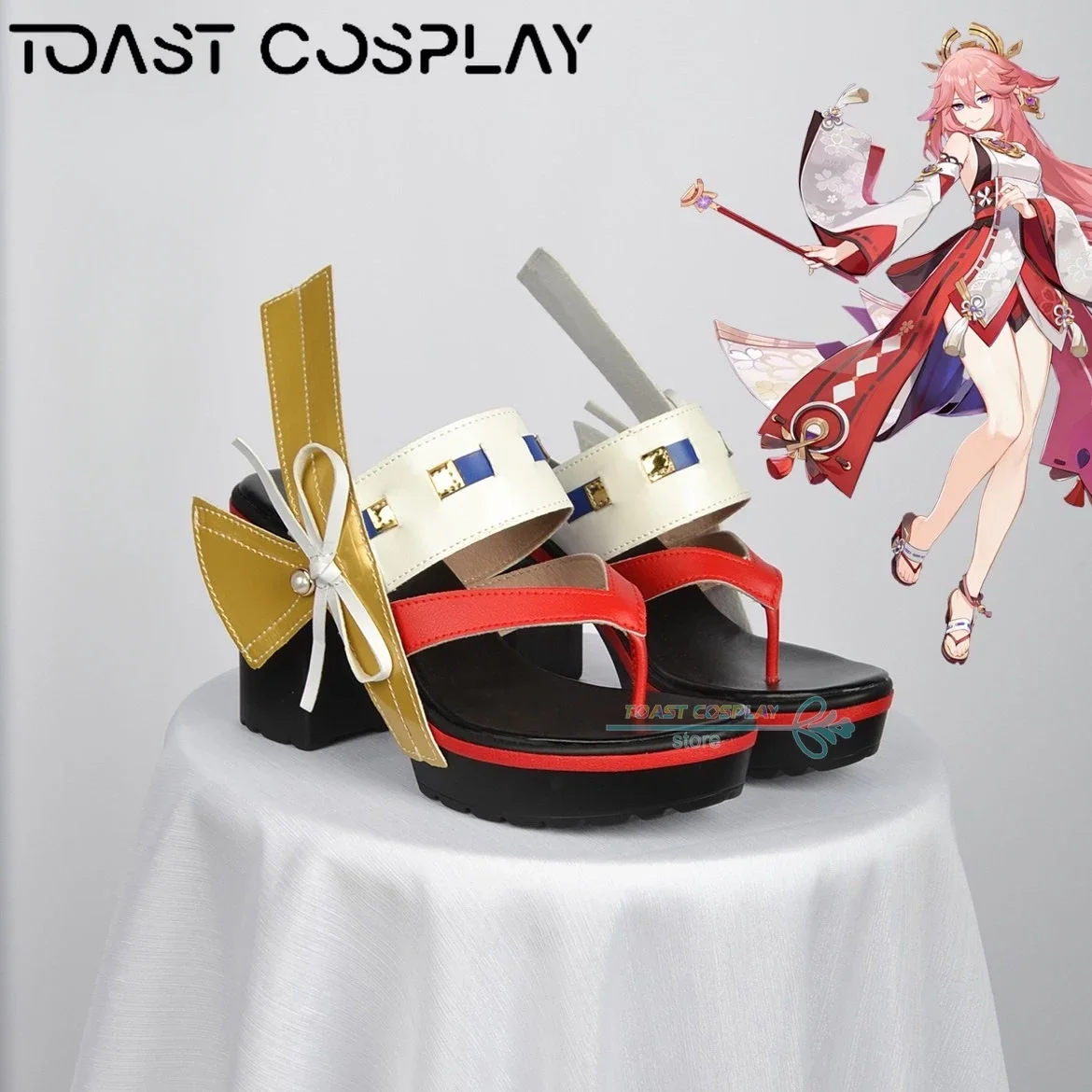 Yae miko genshin impact cosplay schuhe anime spiel cos stiefel comic yae miko cosplay kostüm prop schuhe für con halloween party