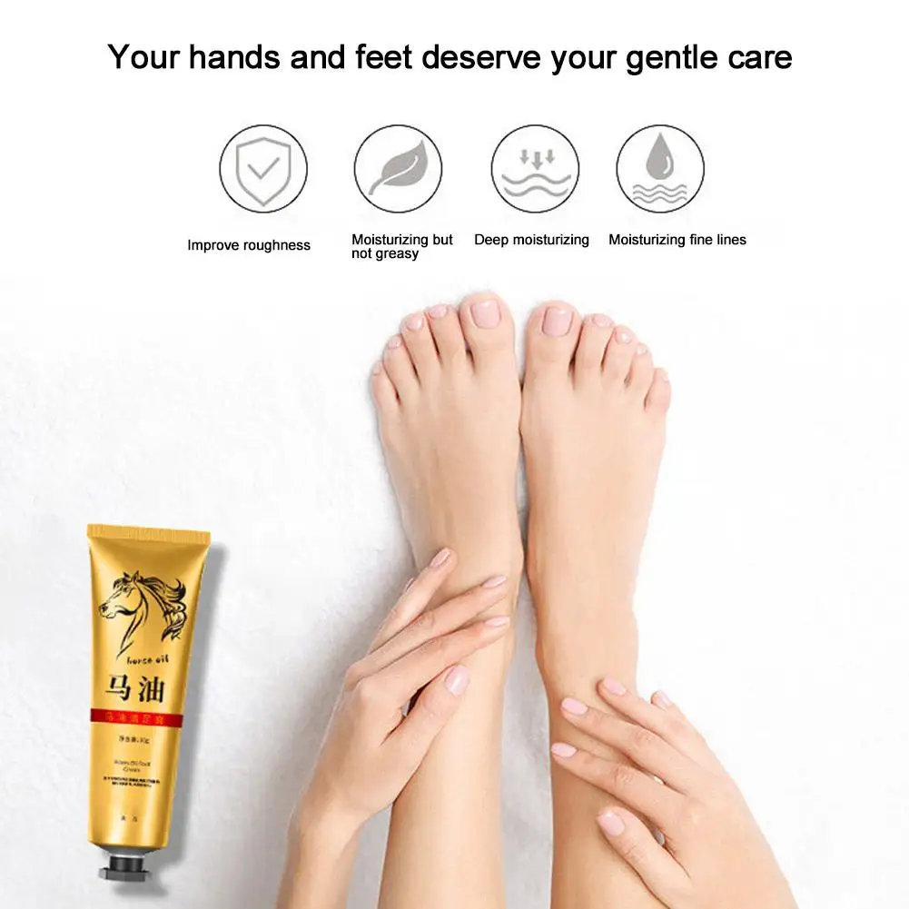 Anti Crack Foot Cream tallone riparazione screpolata crema all'olio di cavallo rimozione liscia pelle morta callo Anti-essiccazione piedi per le mani cura della pelle 30g