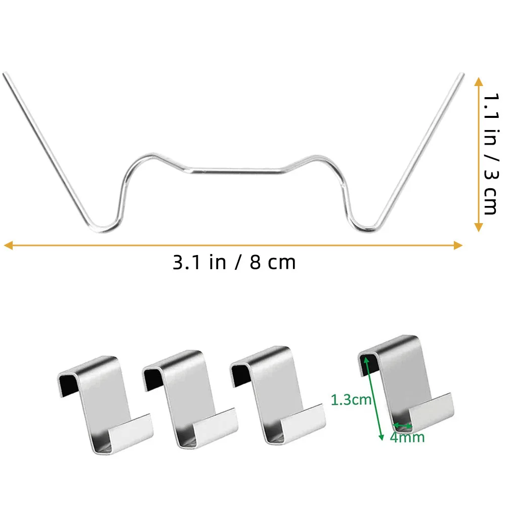 

50 set W Wire Z Clips Stainless Steel Fixing Clamps For Glass Pane Connection Durable Rustproof Glass Plate Fastener Greenhouse