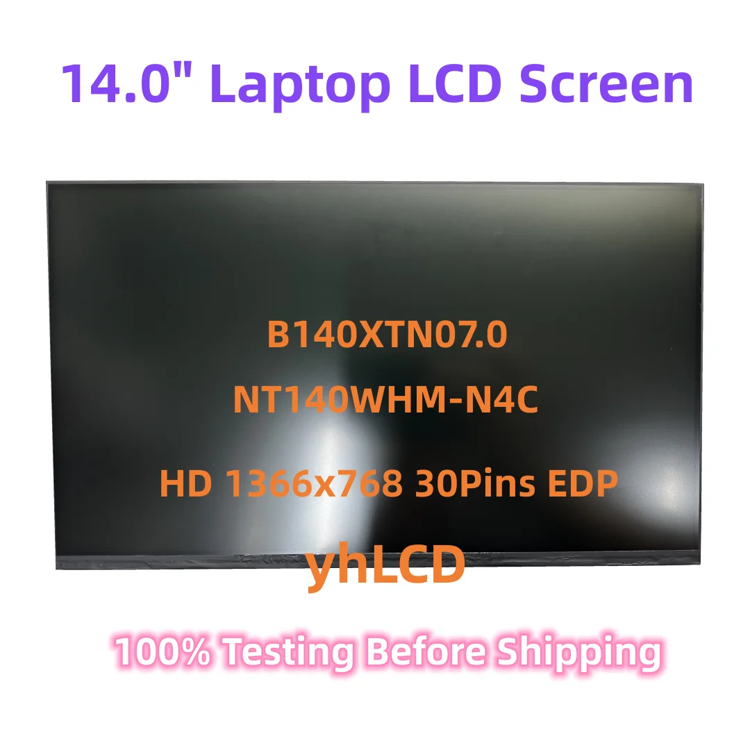 14inch" NT140WHM-N4C  B140XTN07.0 30PIN HD 1366x768 Screen For Lenovo Yoga 520-14 Dell latitude 5400