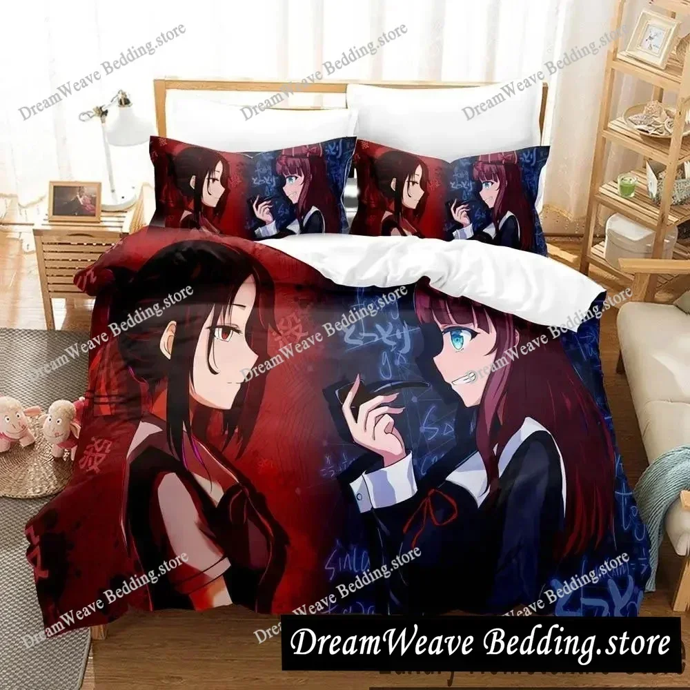 Anime Kaguya-sama Love Is War Bedding Set Duvet Cover Bed Set Quilt Cover Pillowcase Comforter King Queen Size Boys Adult592FQH