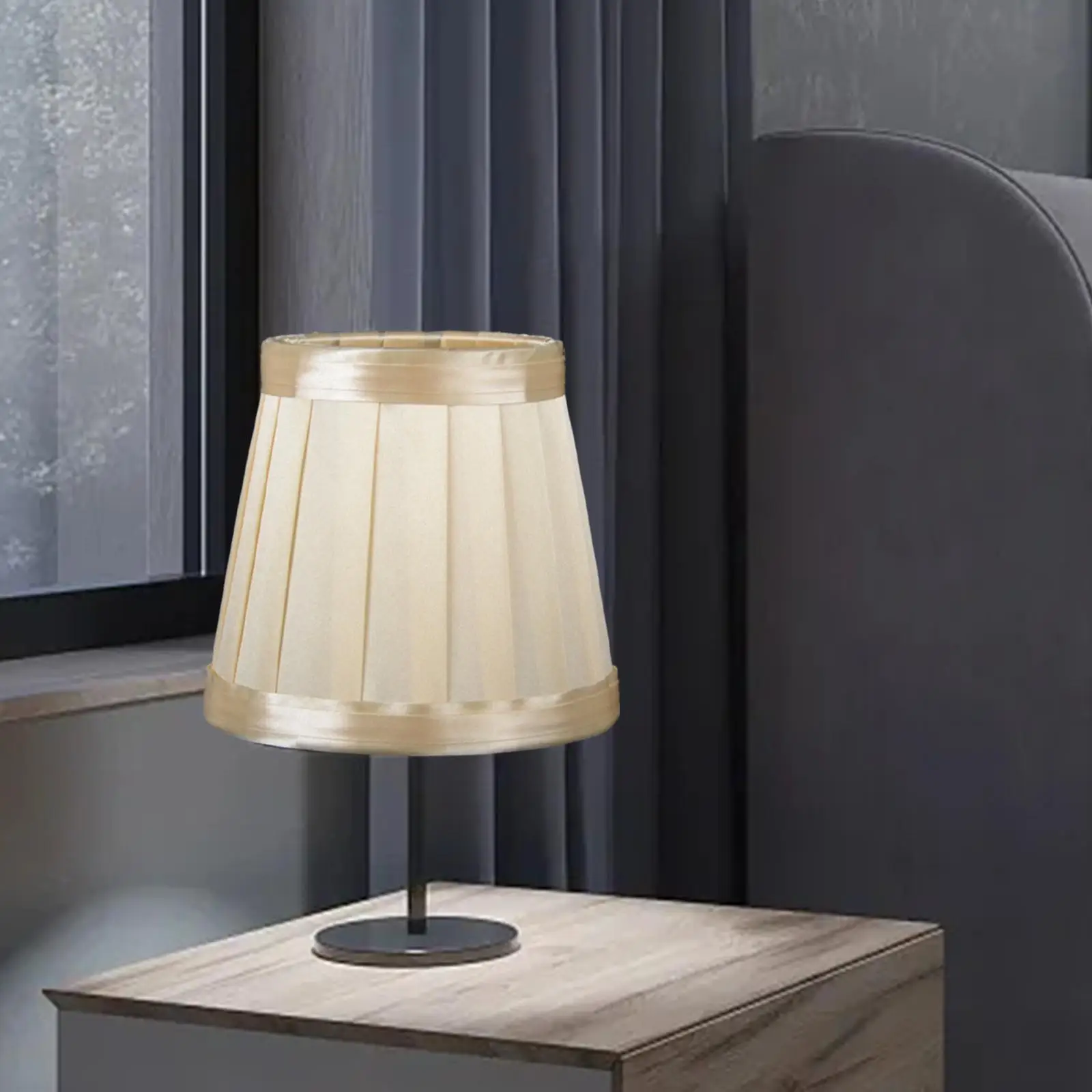 Table Lamp Shade Cover Replacement Light Golden Cloth Lampshade Sturdy Versatile