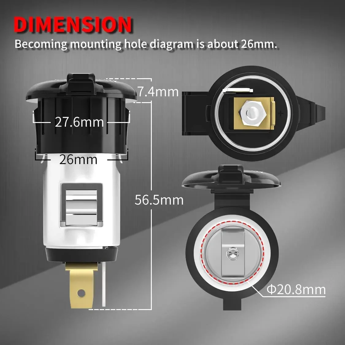 Cigar Lighter Socket DC 12V Car Cigarette Lighter 12V Female Power Socket Replacement is Applicable To Truck RV