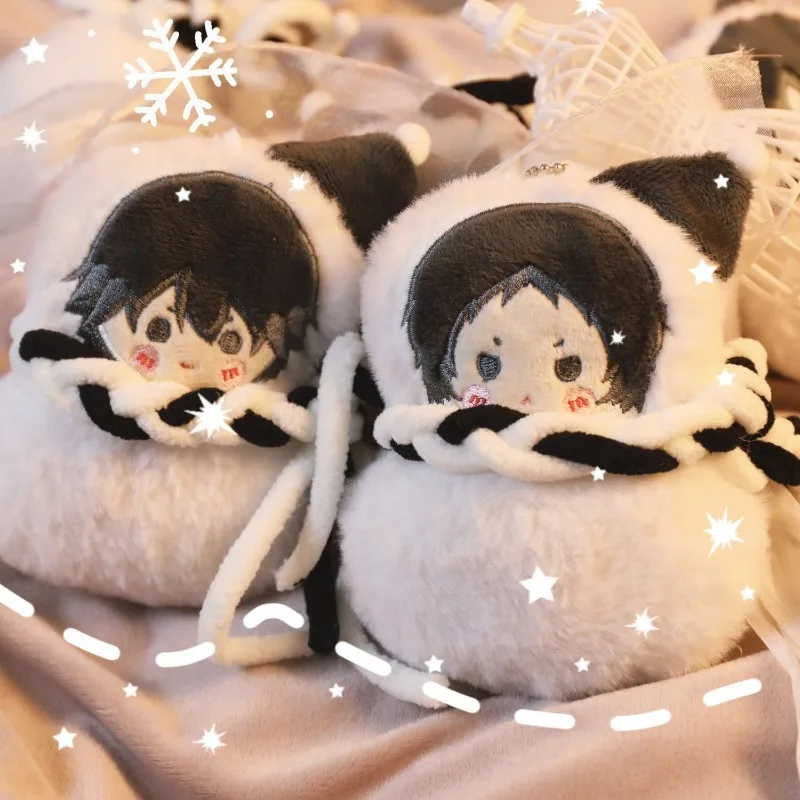 10cm Anime perros Osamu Dazai Fyodor Kawaii Cosplay muñeco de nieve suave muñeco de peluche bolsas colgante Mini peluches juguetes llavero regalo