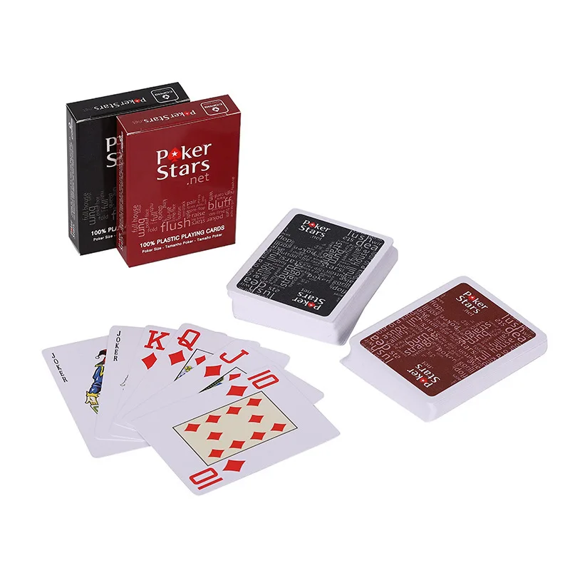 Vermelho/preto pvc baccarat texas hold'em plástico à prova dwaterproof água esfrega jogando cartas cartas largas jogos de tabuleiro 8.8x6.3cm truques mágicos ferramenta