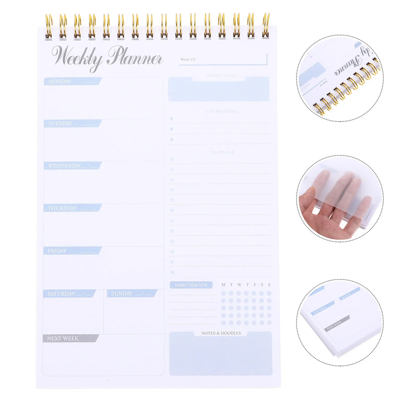 

Портативный ежедневник-планировщик из алюминиевого сплава с отрывными листами для ежедневных и еженедельных задач, блокнот для заметок и расписания