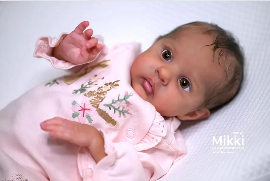 NPK Unfinished Unpainted 17inch Reborn Mikki Doll Kit Fresh Color with Cloth Body DIY  Doll Parts for Artists Only