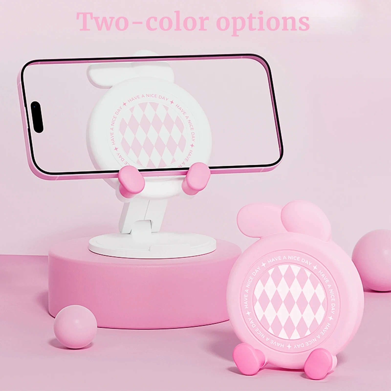 Cute Cartoon Rabbit Folding Phone Holder Creative Desktop Decor Lazy Holder Adjustable Phone Stand For iPhone Samsung