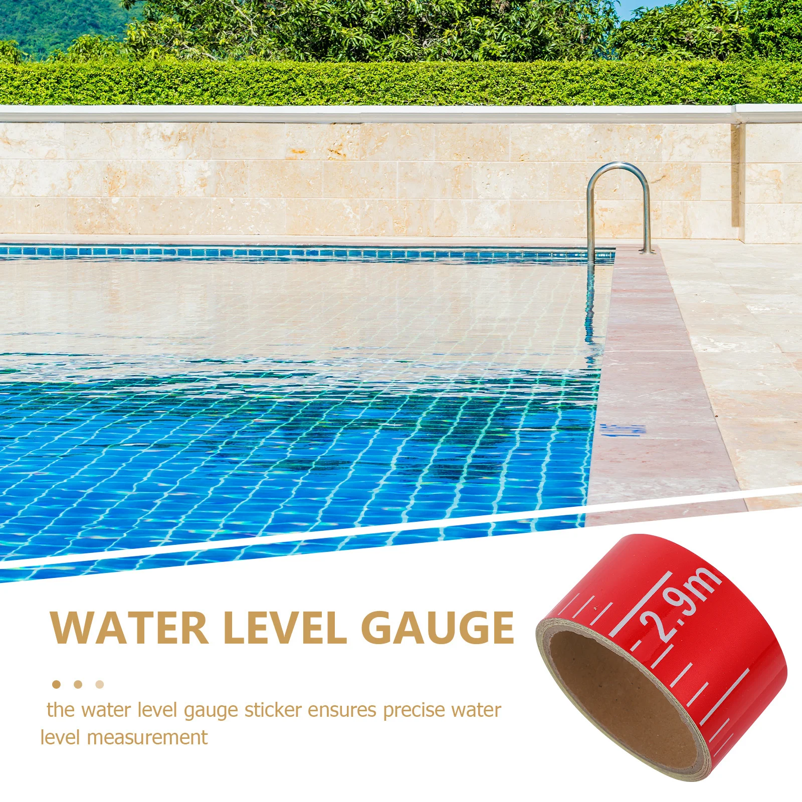

Water Level Gauge Sticker with Precise Scale Easy Apply Measuring Decal for Pool Water Tank Height Indicator Supply