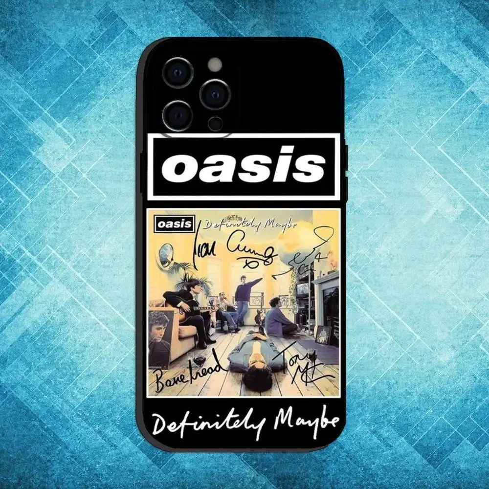 Custodia per telefono Rock Band O-Oasis per iPhone17,16,15,14,13,12,11 Plus,Pro Max Cover nera morbida