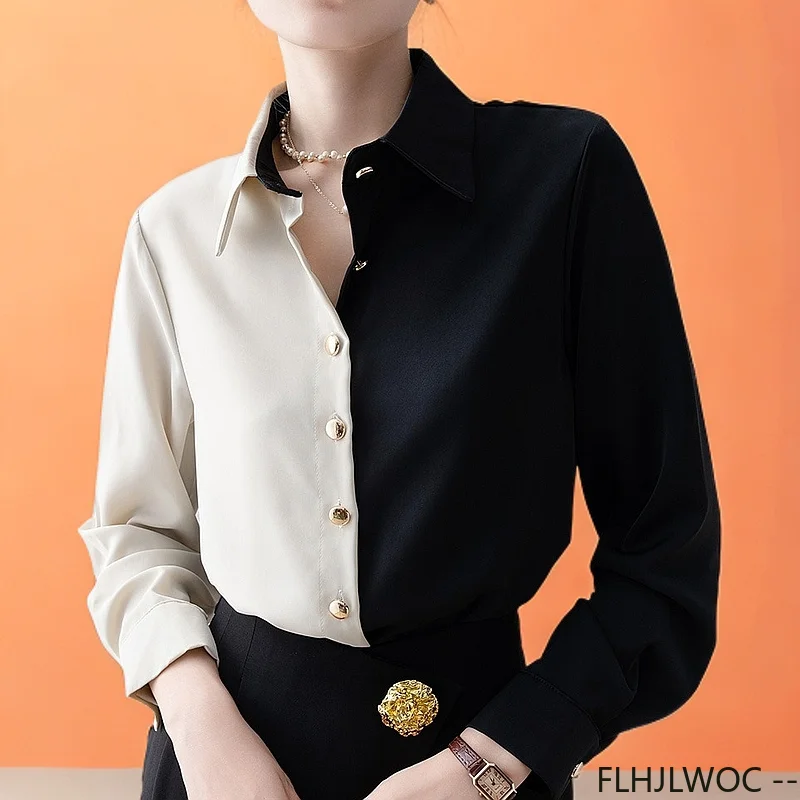 Elegante Office Lady Basic Shirts 2025, Franse stijl, ontwerp, lente, lange mouwen, mode, retro, vintage knop, borduurwerk, tops, blouse