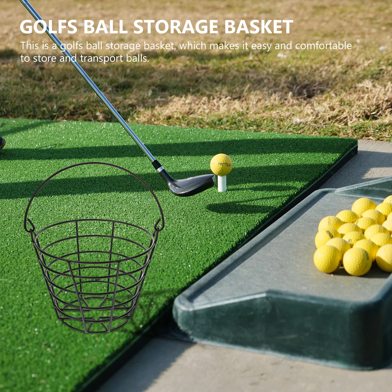 

Golf Storage Basket Metal Large Capacity Outdoor Iron Holder Soil Leak Clean Health Golf Training Equipment GOLFS