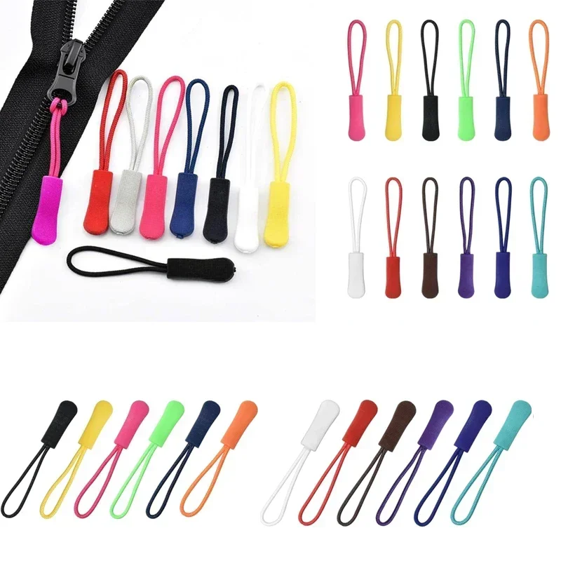 50/100 Pcs 21 Colors Plastic Zipper Pull Puller End Fit Rope Tag Replacement Zipper Clip Broken Buckle Fixer Zipper Rope Tab