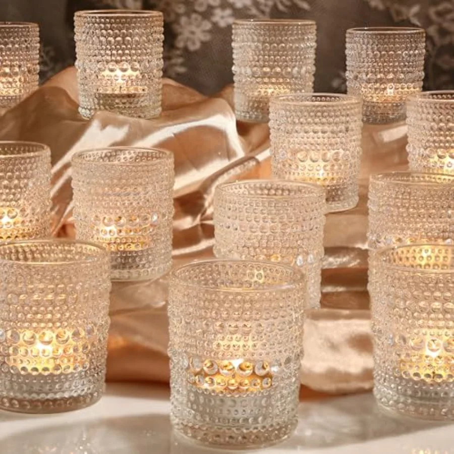 

36 Packs Votive Candle Holders, Glass Candle Holders Bulk Tealight Candle Holder for Table Clear Tea Light Candle Holder for We