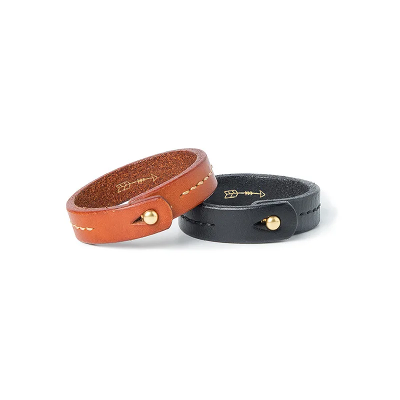 Maden Men Vintage Vegetable Tanned Cowhide Bracelet Brown Letter Leather Bracelets Adjustable Classic Wrap Wristband Accessories