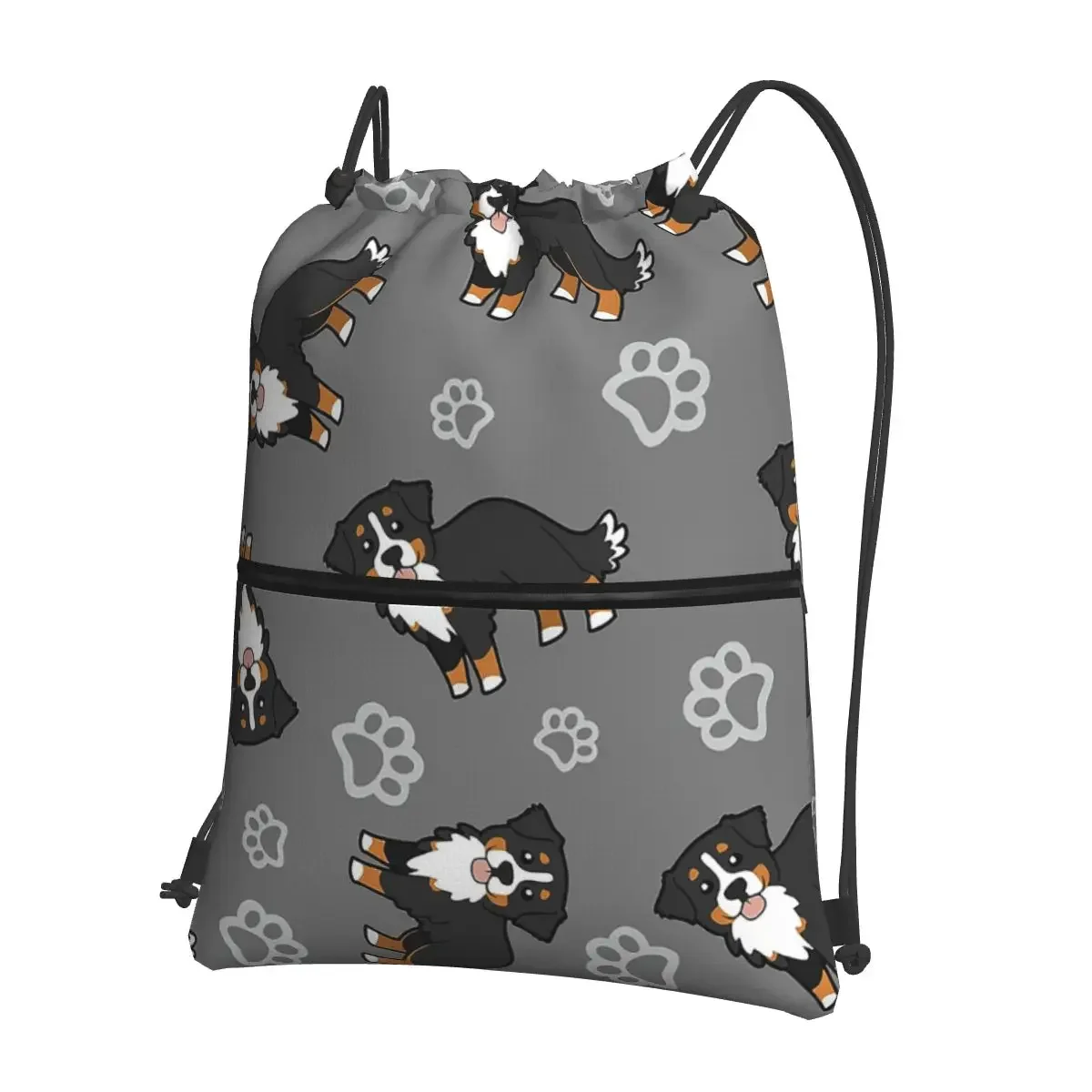 Bernese Mountain Dog Portable Backpacks Drawstring Bag Fashion Drawstring Bundle Pocket Shoes Bags For School Students