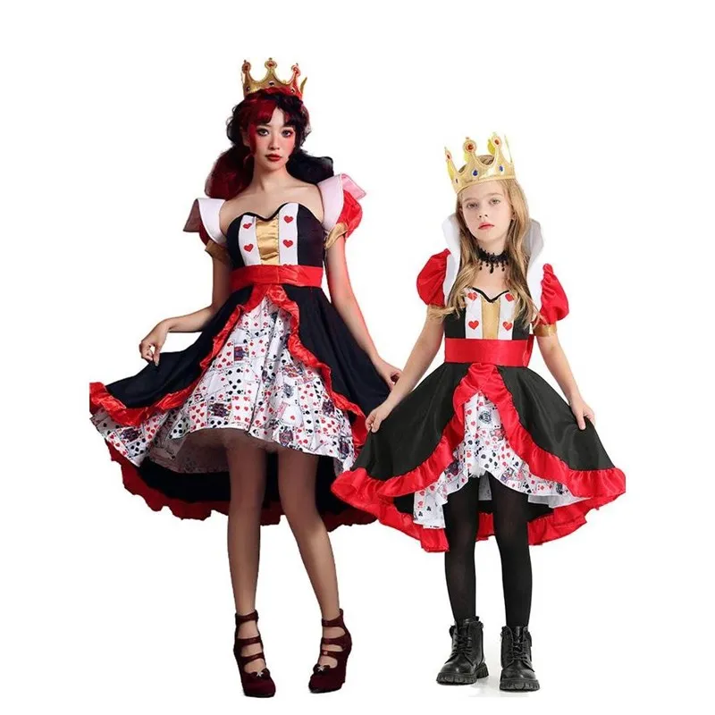 

Red Queen Costume Heart Queen loween Alice in Wonderland Outfit Women's Traditional Chinese Clothing Stage Performance Dr