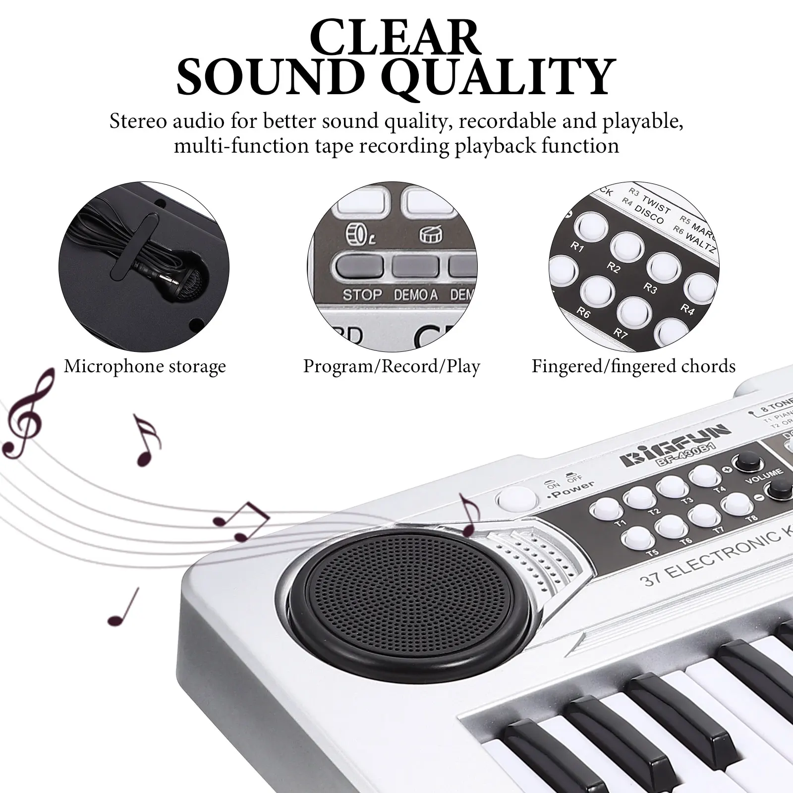 

Kids Plaything Music Instruments for Baby Piano Toy with Microphone Musical Learning