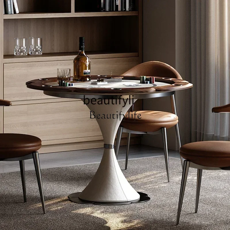 newWalnut poker table, villa furniture matching entertainment room special chess and card entertainment tabless - Image 3