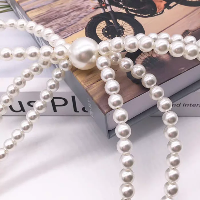 2pcs Nordic Light Luxury Pearl Curtain Strap Magnetic Buckle Light Luxury Minimally Decorative Strap French Ins