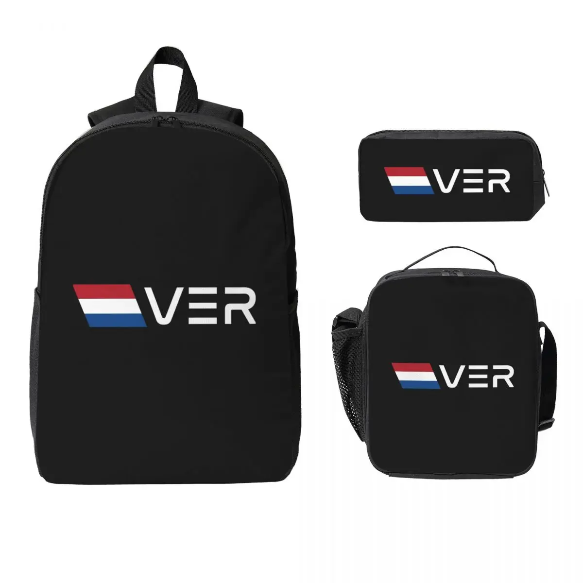 

Dutch Thunder Racing With Passion Backpack Boy Girls BookBag School Bag Laptop Shoulder Bags 3ps Insulated Lunch Bag Pencil Case