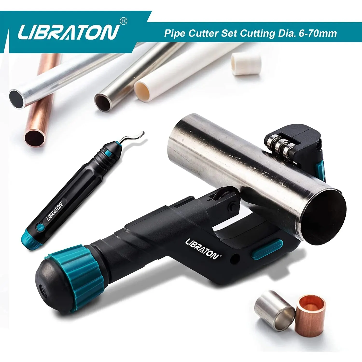 Libraton Copper Tube Cutter 6mm to 70mm Tube Cutter Heavy-duty Tubing Cutter for Copper Pipe with Deburring Tool