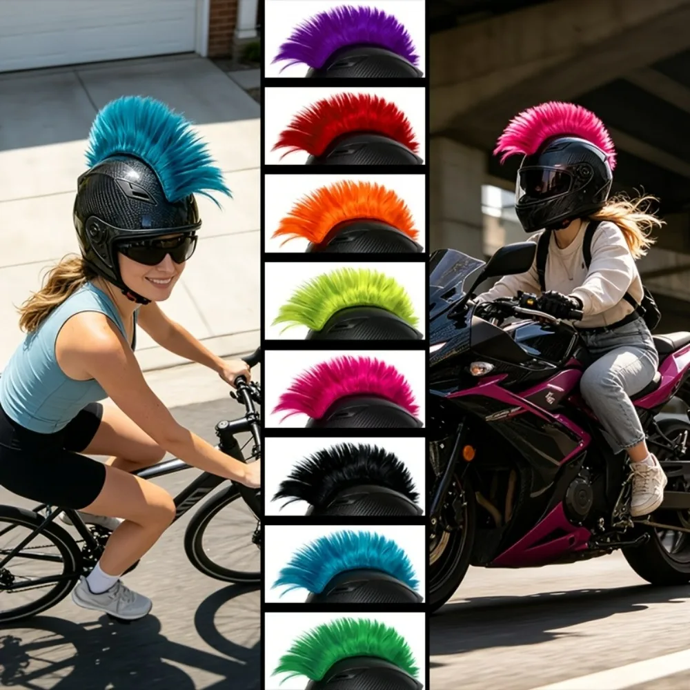 Stylish helmet decorated hairpiece helmet style Mohawk synthetic wig suitable for all helmets including motorcycle