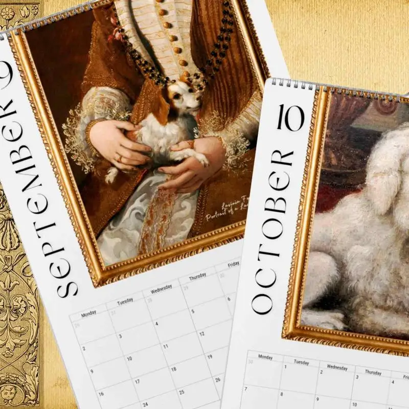 تقويم مضحك للكلاب تقويم جداري ، هفوة فنية جدارية ، هدية فكاهية ، مزحة ، 24 ، 42 × 8 ، 17 × 11 بوصة ، جاناري ، ديكامبر ،