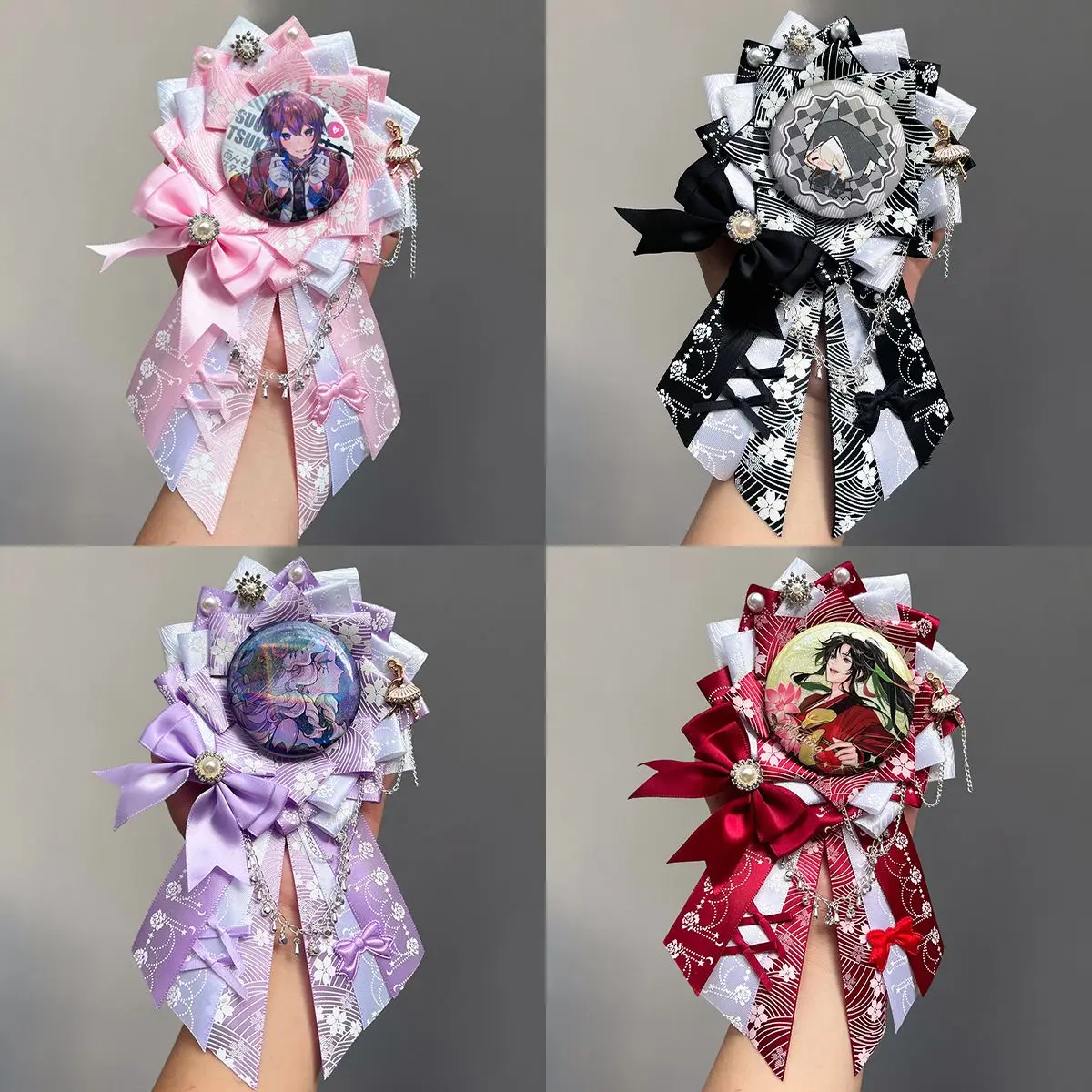 Gorgeous Trailing Badge Holder DIY Handmade Badge Base for Anime‑style Pins Goods Ita Bag Decoration Fits Badges of 55-75mm