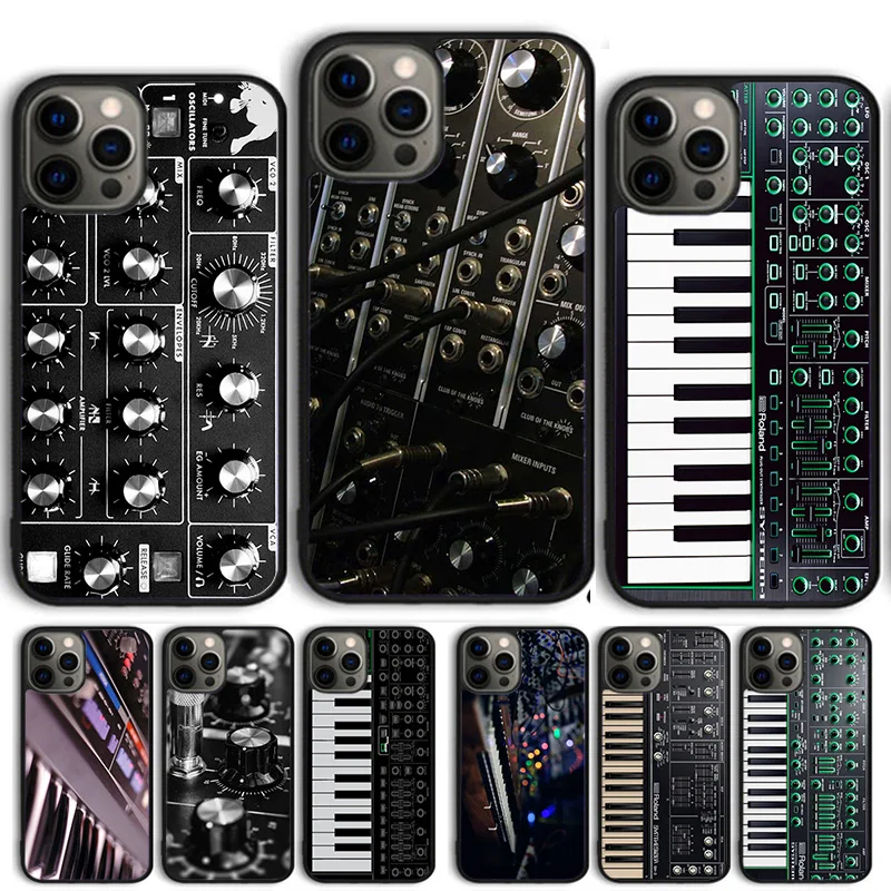 Synth Synthesizer Pattern Phone Case Cover For iPhone 15 16 14 13 12 Pro Max mini 11 Pro Max XS XR Plus Coque Shell