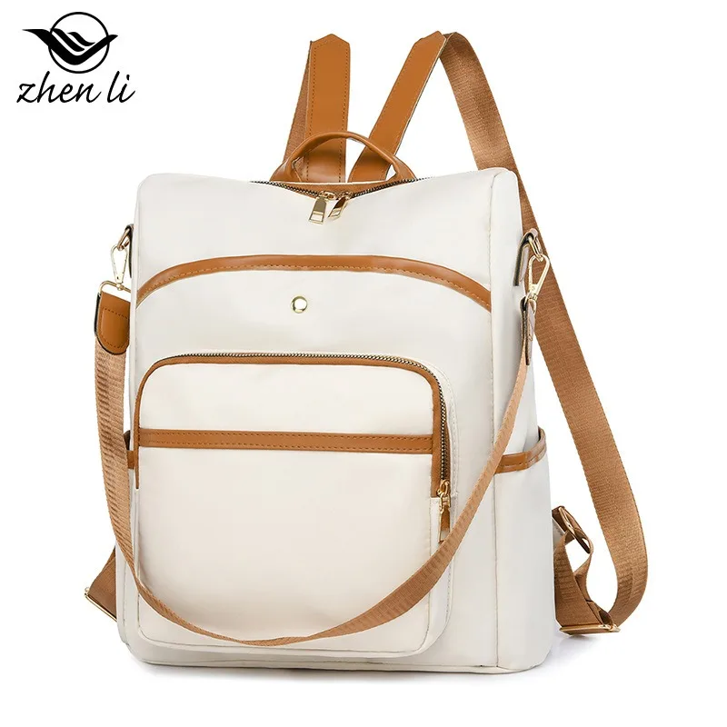 الجملة حقيبة ظهر نسائية عادية ذات سعة كبيرة بسيطة بلون حقيبة سفر مقاومة للماء للسيدات للاستخدام اليومي وفي الهواء الطلق #2