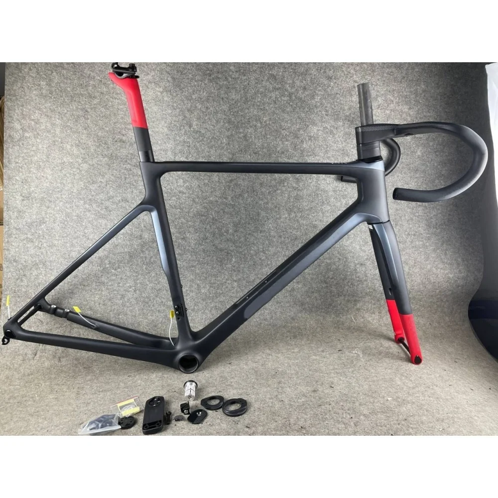 V4RS Road Carbon Frame Yellow Color Speed Bike Frames T1000 UD T47 Disc Brake Racing Bicycle Frameset+Handlebar Custom Logo DPD