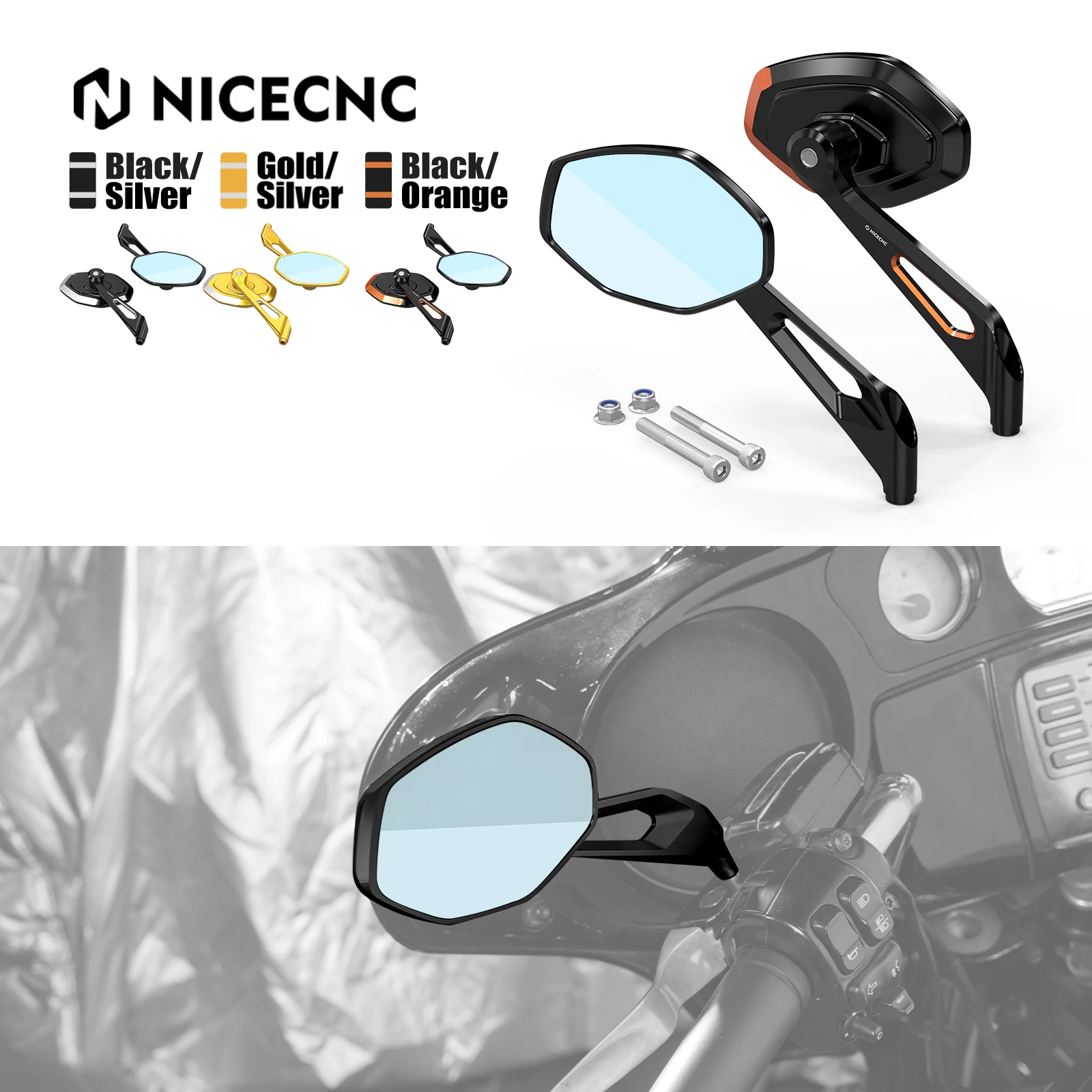

Rearview Mirror For Harley Street Glide FLHX 2006-2025 Road Glide FLTR Special FLTRXS Ultra FLTRU Road King FLHR Custom FLHRS