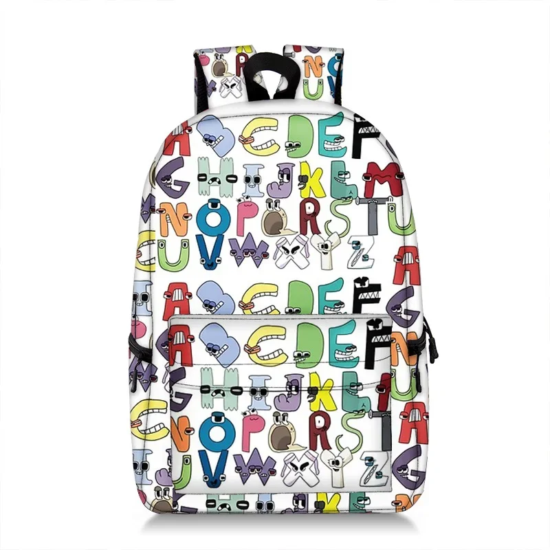 Borsa da scuola Alphabet Lore School Bag lettera Cartoon Printing zaino per studenti delle scuole medie spalle di grande capacità