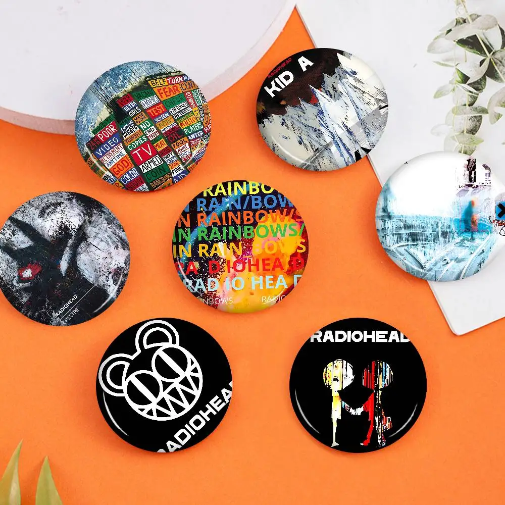 Radioheads Thom Yorke Cartoon Brooches Anime Badge Round Handmade Brooch Lapel Pins Jewelry for Backpack Clothes Gifts