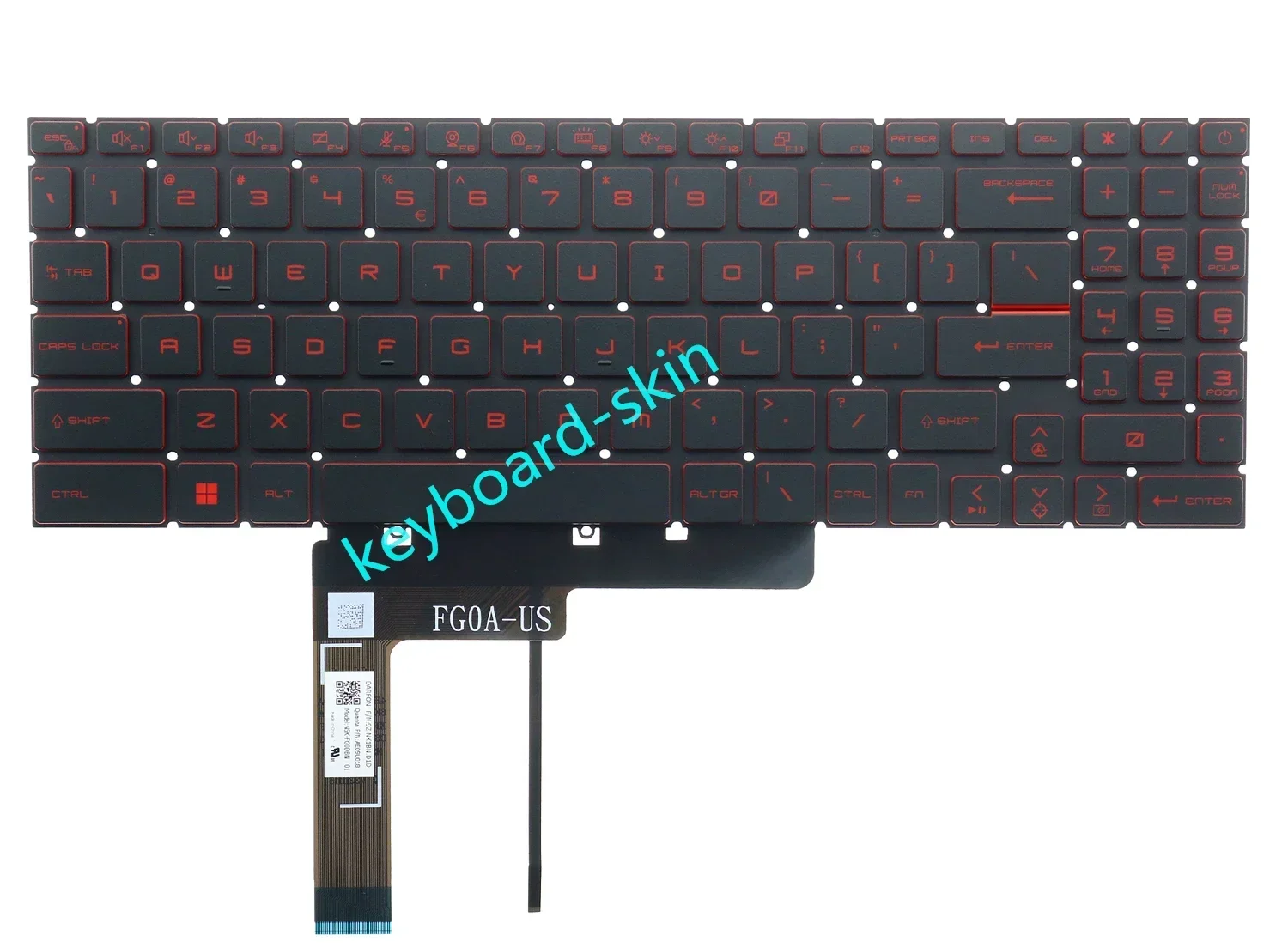 New US Red backlit No-frame keyboard for MSI Katana GF66 GF76 11SC 11UC 11UD 11UE 11UEK 11UG 12UC 12UD 12UE 12UG 12UGS Laptop