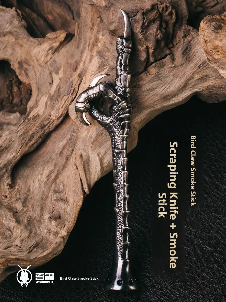 Original Bronze Bird Claw Pipe Stem Metal Accessories Multi-Functional Gift Display Piece Plaything Unique Personality Item