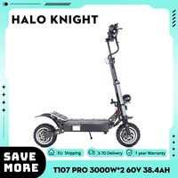 Halo Knight T107 Pro Electric Scooter 11'' Off-road Tire 3000W*2 Dual Motor 95km/h Max Speed 38.4Ah Battery XOD Hydraulic Brake