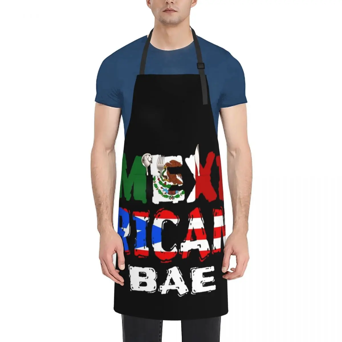 

MexiRican BAE Puerto Rican Mexican Flag T Shirt Merch Apron Kitchen Household Items Kitchen Women Apron