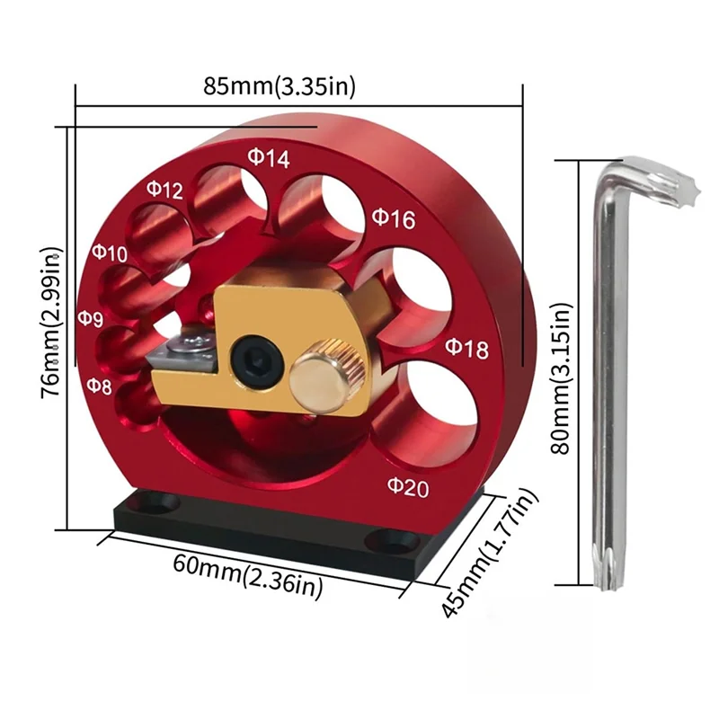 A26F-Einstellbare 8-Loch Dübel Maker Jig 8Mm-20Mm Hartmetall Elektrische Bohrer Fräsen Werkzeug Holzbearbeitung runde Stange Hilfs Ausrüstung